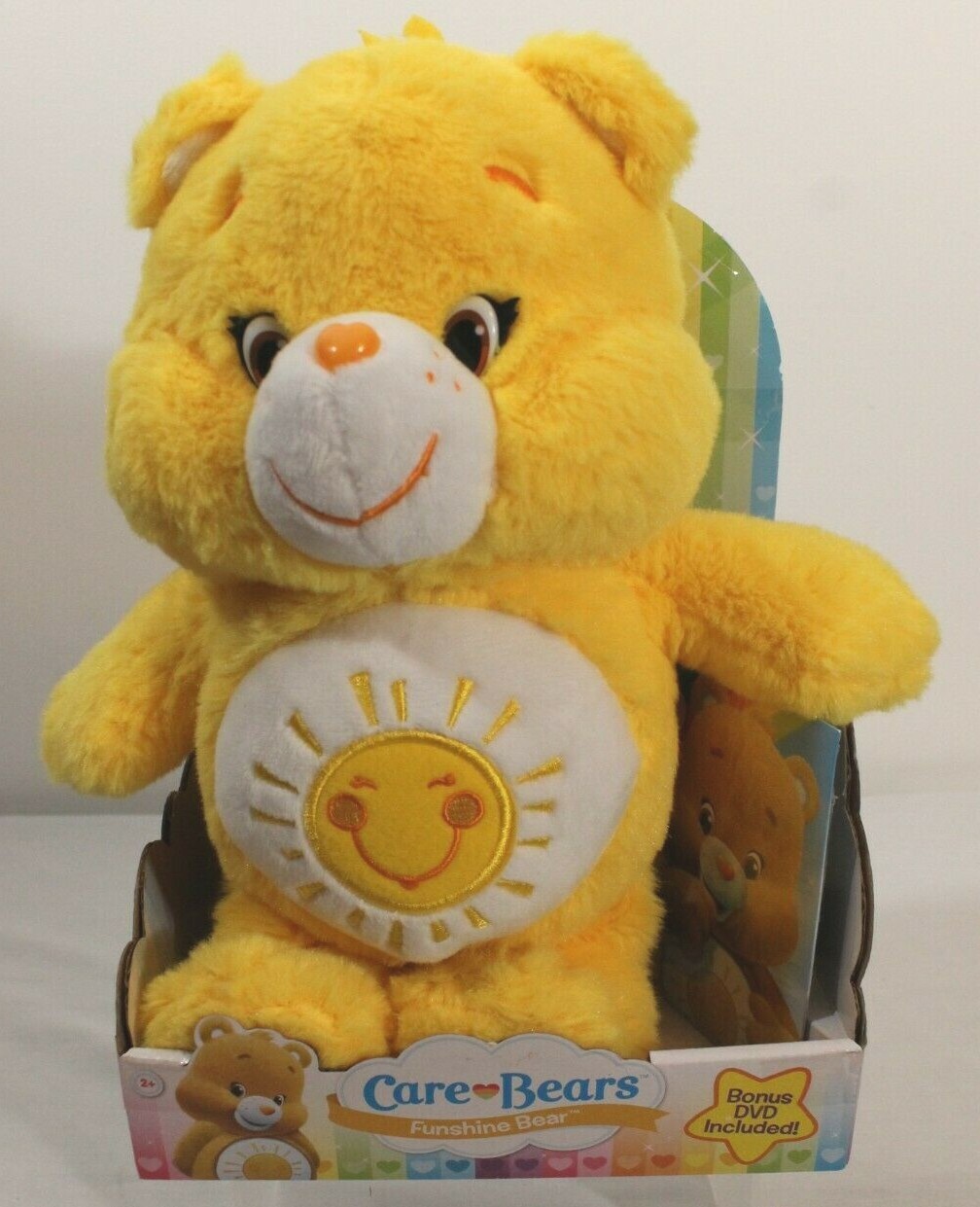 Care Bears Funshine Bear 13 In W/ Bonus DVD Brand New