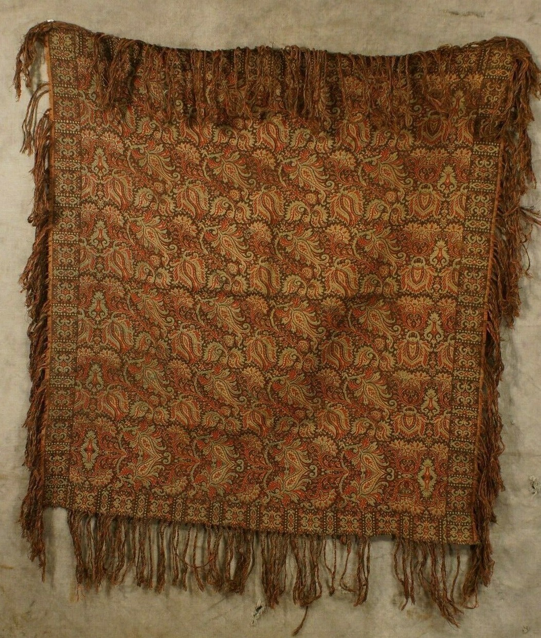 Antique 19th Century Victorian End Table or Accent Tablecloth Jacquard Loomed