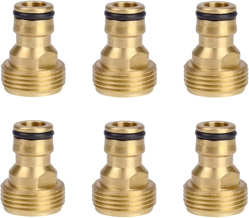 Brass Garden Hose Quick Connect Adapter 3/4 Inch GHT for Irrigation Sprinkler
