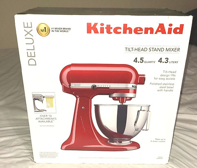 KitchenAid KSM97ER Deluxe 4.5 Quart Tilt-Head Stand Mixer Empire Red New Sealed