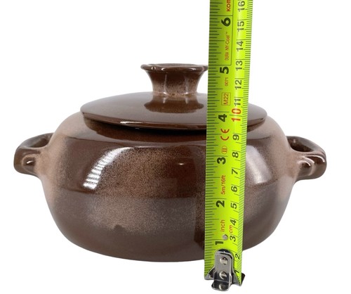 MCM Frankoma Pottery Brown 2 Qt Baker Casserole Dish Plainsman Open Handles 5V