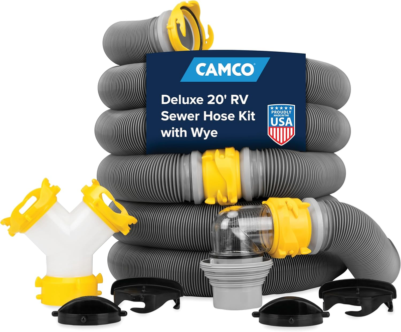 39666 Deluxe 20' Sewer Hose Kit with Swivel Fittings and Wye Connector - Ready T