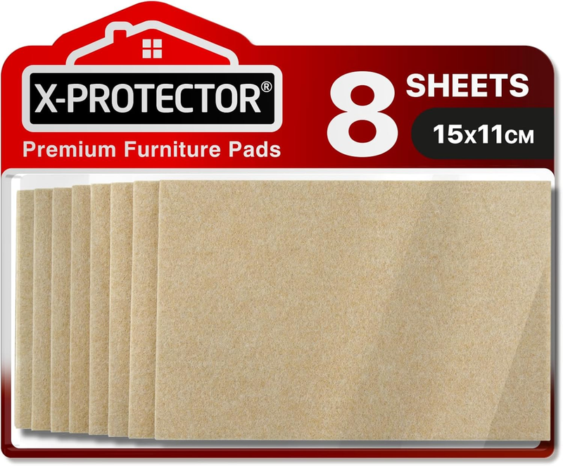 Felt Furniture Pads 8 PCS - Premium 6” X 4 3/8” Heavy Duty Beige Felt Sheets! Cu