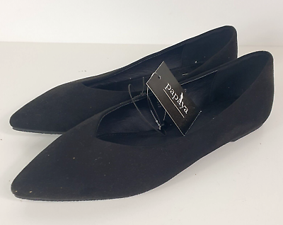 Matalan Papaya Flat Depop Women s Shoes Faux Suede UK5 EU38 Black