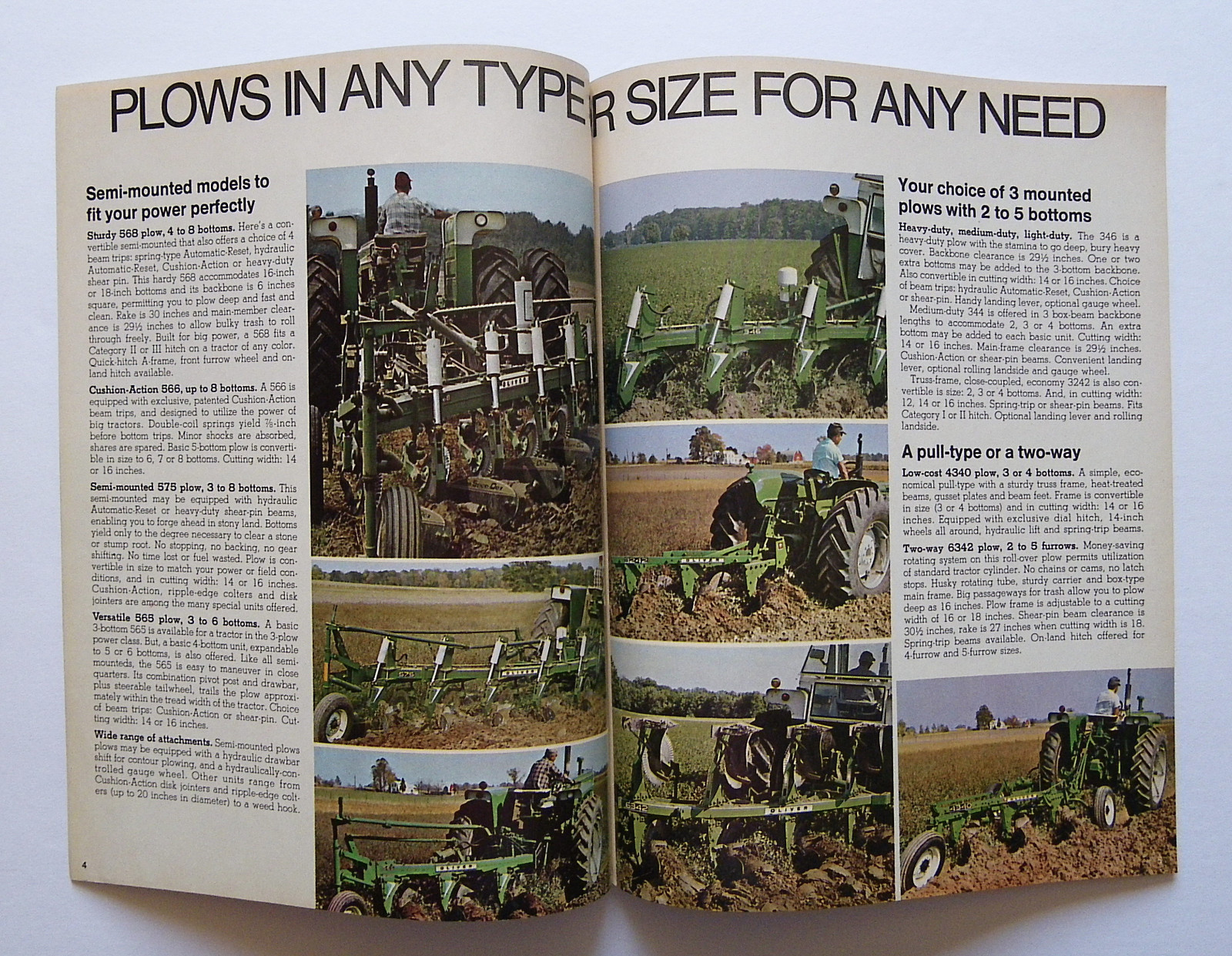 1970 White Oliver 546 446 568 566 575 565 346 344 3242 4340 6342 Plow Brochure