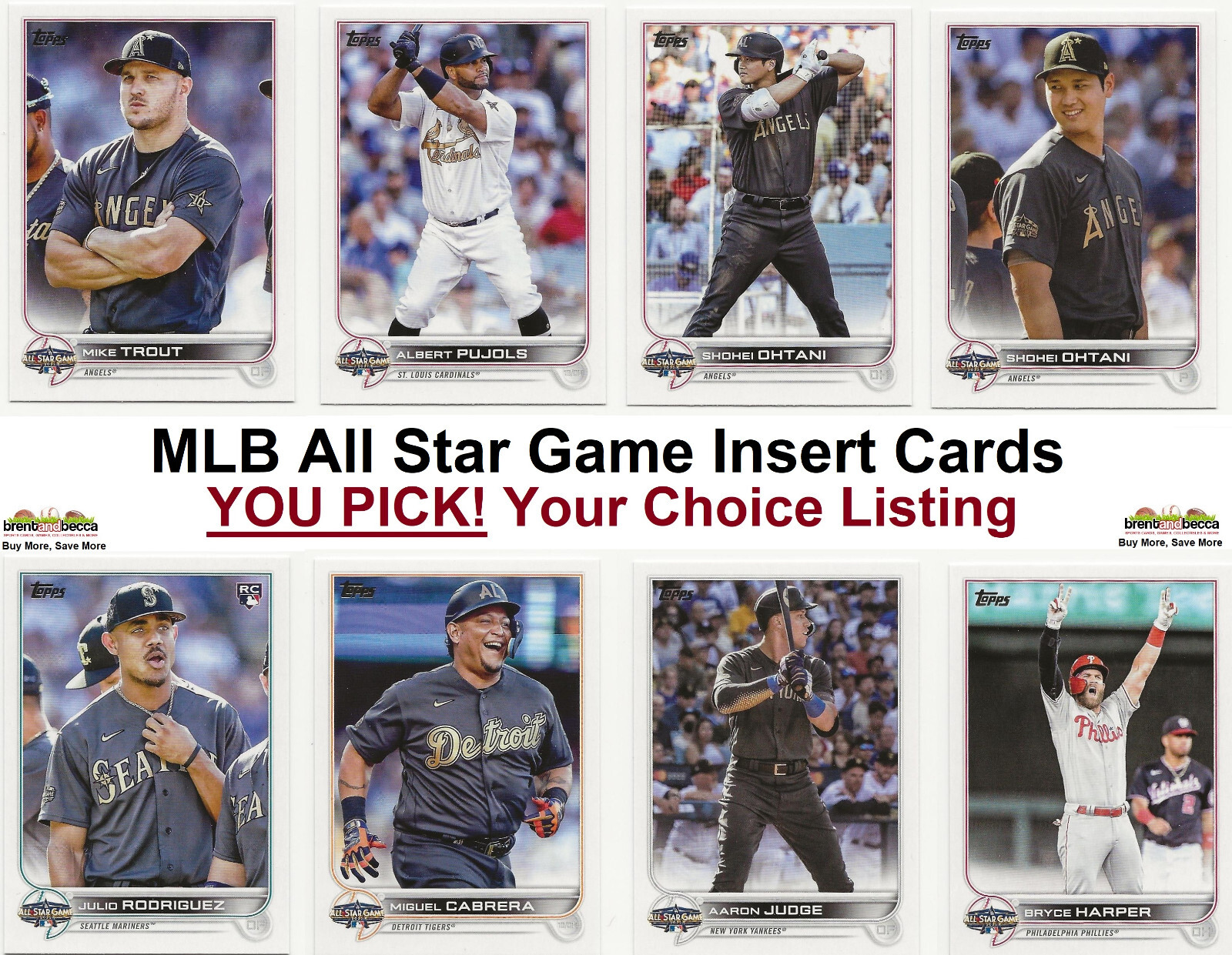 2022 Topps Update MLB All-Star Game Inserts ~ YOU PICK
