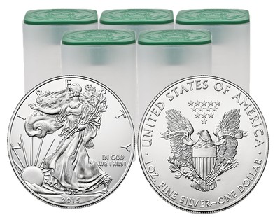 Lot Of 100 - $1 1oz Silver American Eagle Bu Rolls (Random Date)