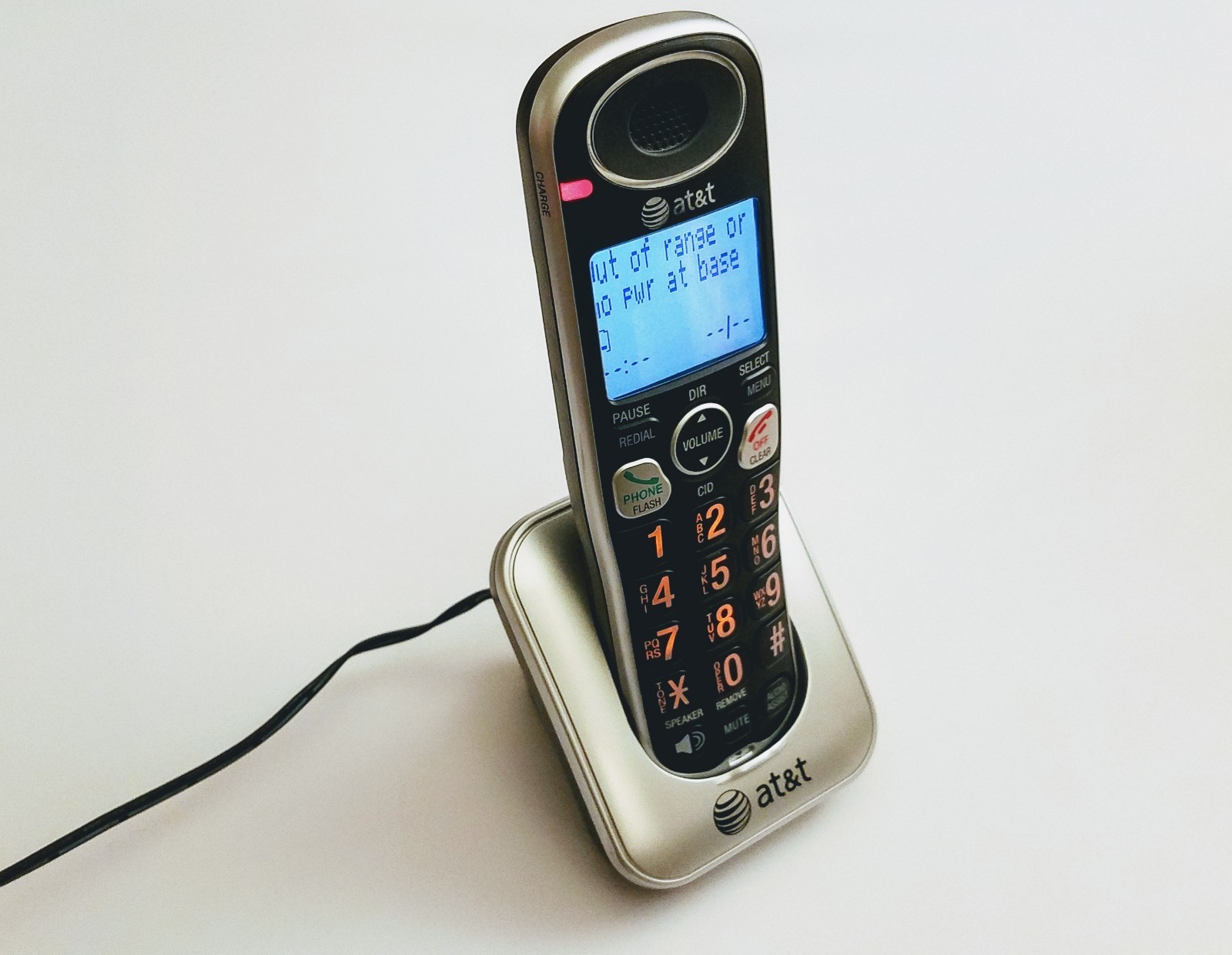 AT&T TL32200 DECT 6.0 Cordless Phone Black Silver