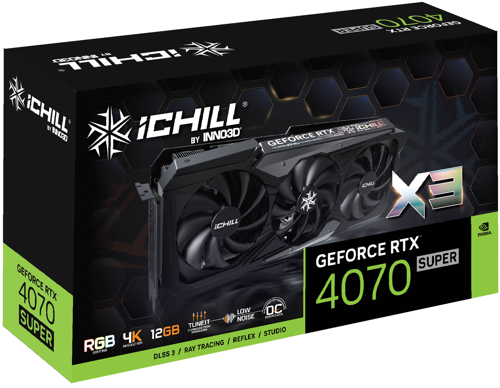 グラフィックボード・グラボ・ビデオカード INNO3D GeForce RTX 4070 Super 12GB INNO3D GEFORCE RTX 4070 SUPER 12GB GDDR6X SUPER ICE DRAGON