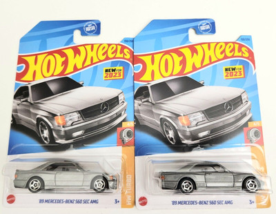 Hot Wheels '89 Mercedes-Benz 560 SEC AMG Metalflake Silver #150 - 2023 -2pcs
