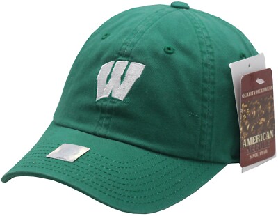 Wisconsin Badgers Green Hat Slouch with Adjustable Strap