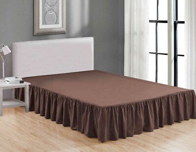 Super Soft Solid Brushed Microfiber 14'' Gathered Bed Skirt/ Dust Ruffle
