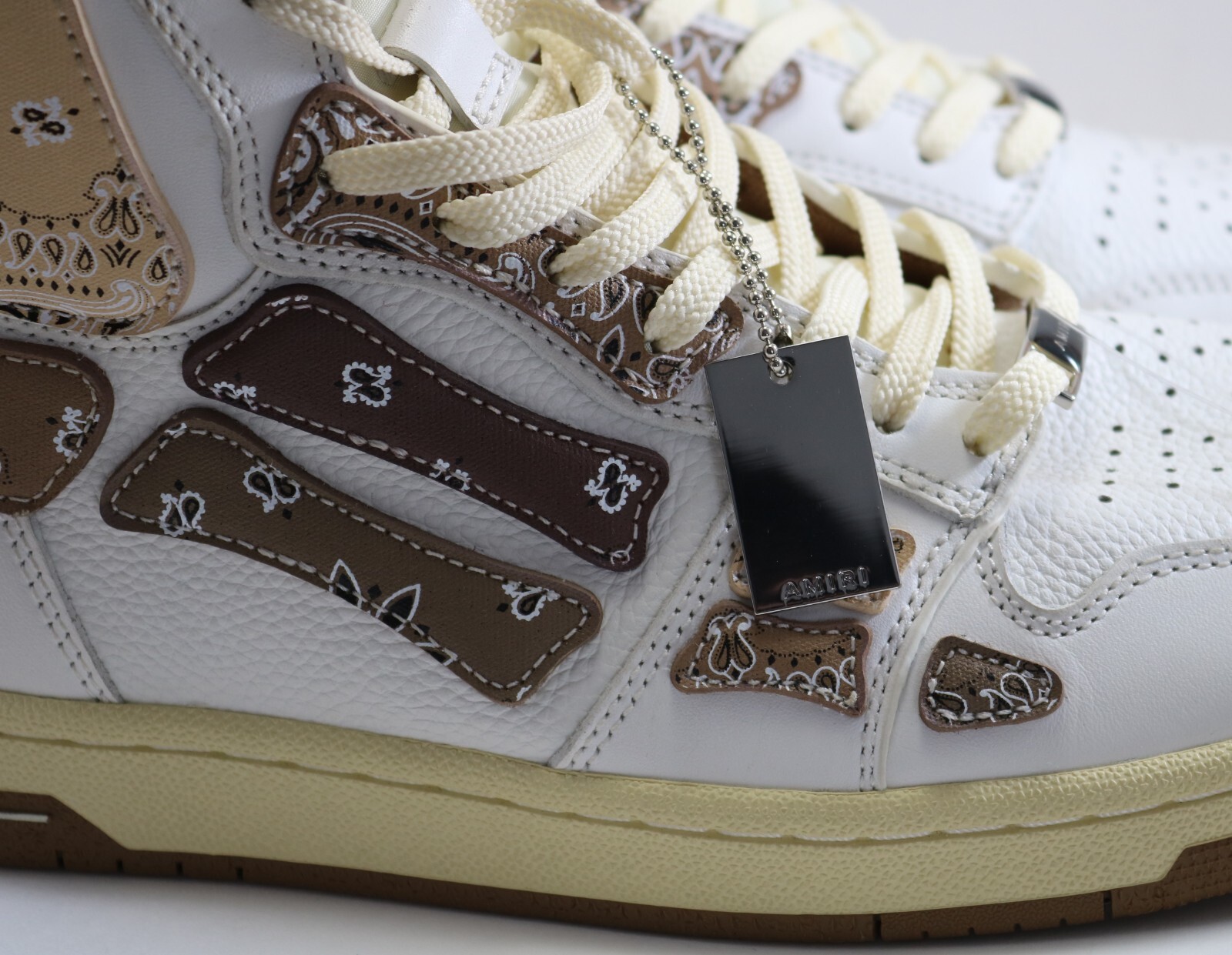Pre-owned Amiri Skel Top Bandana Print Hi Sneakers 43 45 10 12 Brand In Brown