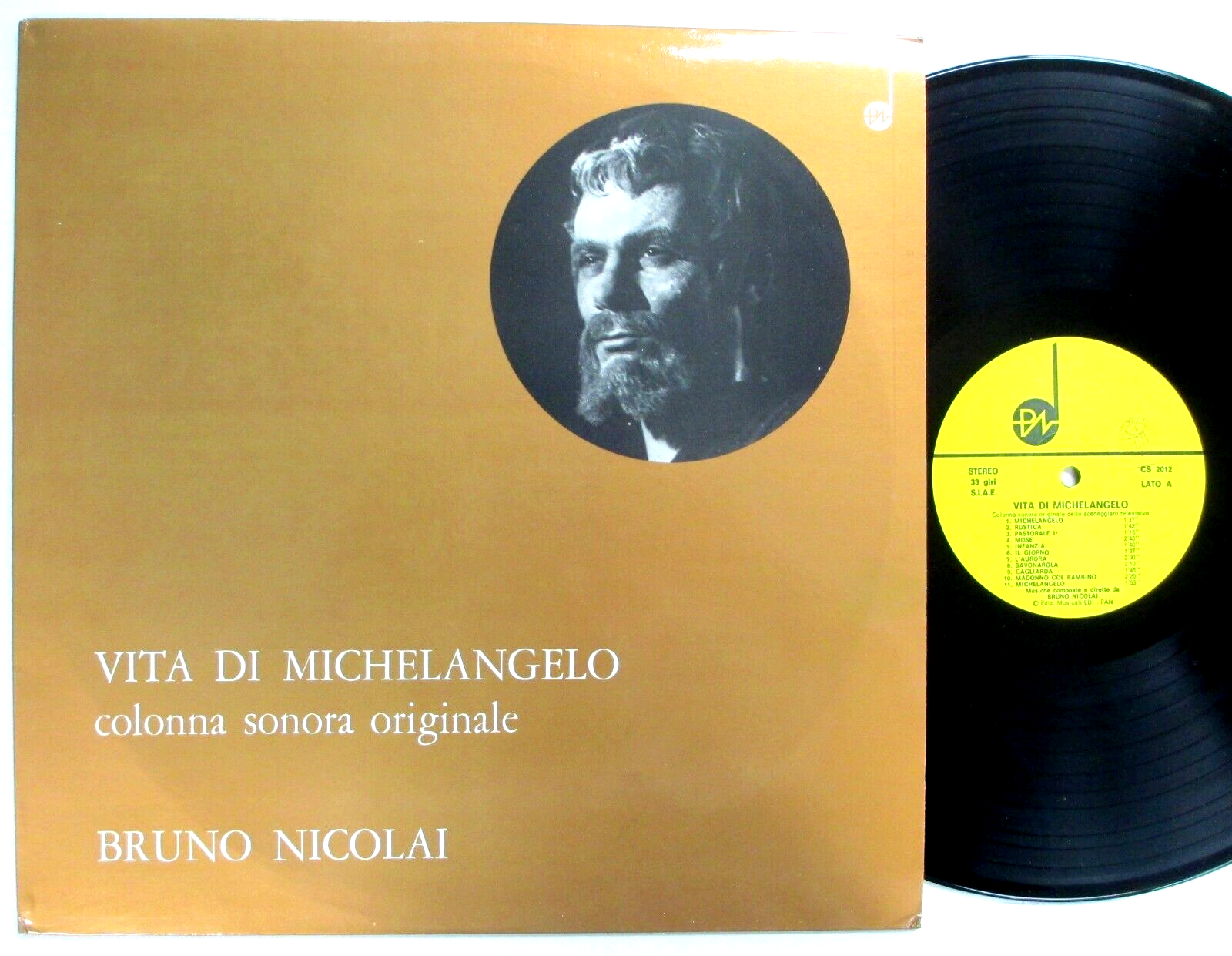 Bruno Nicolai VITA DI MICHELANGELO LP Non-Commercial 1964 TV