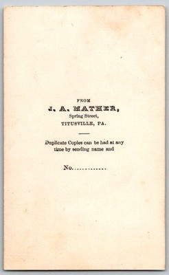 Antique CDV Circa 1860s J.A. Mather Handsome Man with Mustache PA — additional view