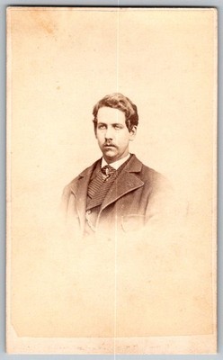 Antique CDV Circa 1860s J.A. Mather Handsome Man with Mustache PA