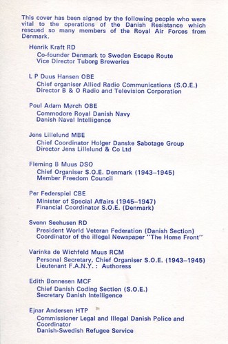 Ww2 Raf Escaping Society Cover Signed By Ten Denmark Resistance Soe Heroes Ebay