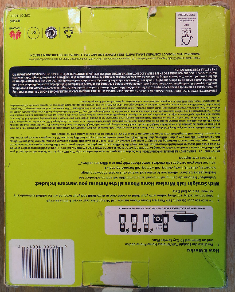 STRAIGHT TALK WIRELESS HOME PHONE HUAWEI H258C OPEN BOX
