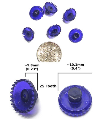 6pc TYCO 440-X2  440-X3! HO Slot Car DELRIN 25T CROWN GEAR Factory UN-DRILLE OEM