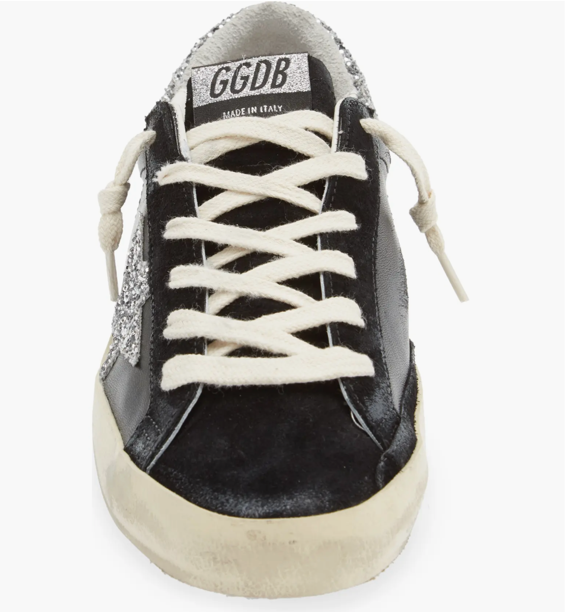 Pre-owned Golden Goose Women's Super-star Low Top Sneaker, Black/silver 4335 - Retail $625