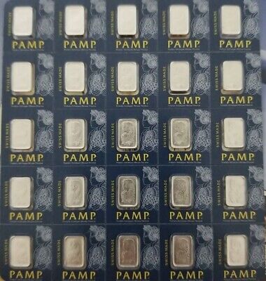 LOWEST PRICE!! 25 Gram Platinum Bars - PAMP Swiss  999.5 Fine Sealed Assay Card