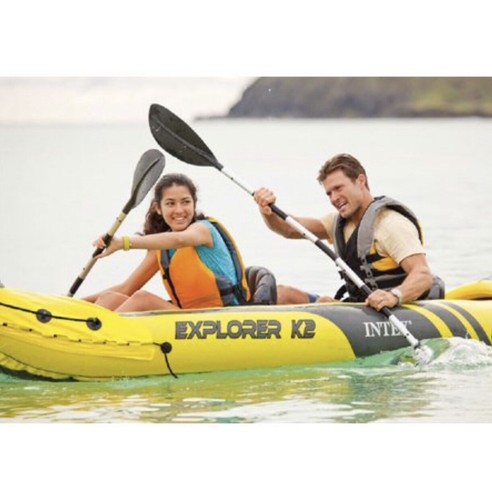Intex Two Person Challenger K2 Inflatable Kayak Kit With Paddle & Pump 68307EP