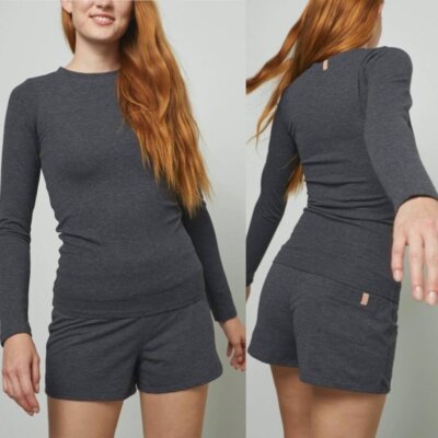 Короткое женское платье Lunya, серое, X-Large
