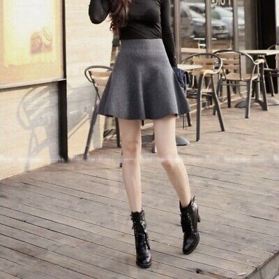 QZ Lady High Waist Mini Skirt Dark Grey One Size