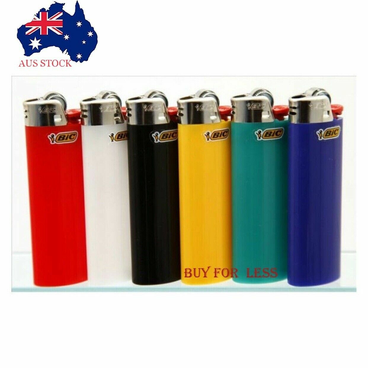5 X Bic Maxi Large Lighters Bulk Assorted Colours Made In France eBay