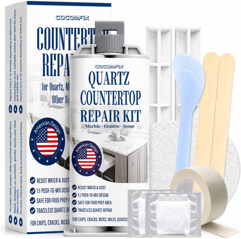 White Quartz Countertop Repair Kit, Quartz Repair Kit & Countertop Chip Filler f