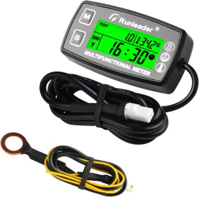 Digital Tach Hour Meter Engine Temp Gauge Alert RPM & Temp,Backlight Generator
