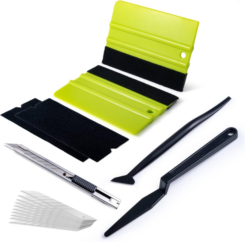 Professional Window Tint Kit Car Wrap Tools Felt Squeegee Micr...