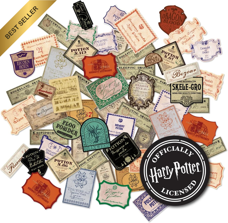 Conquest Journals Harry Potter Potions Labels Vinyl Stickers, Set of 50, Officia