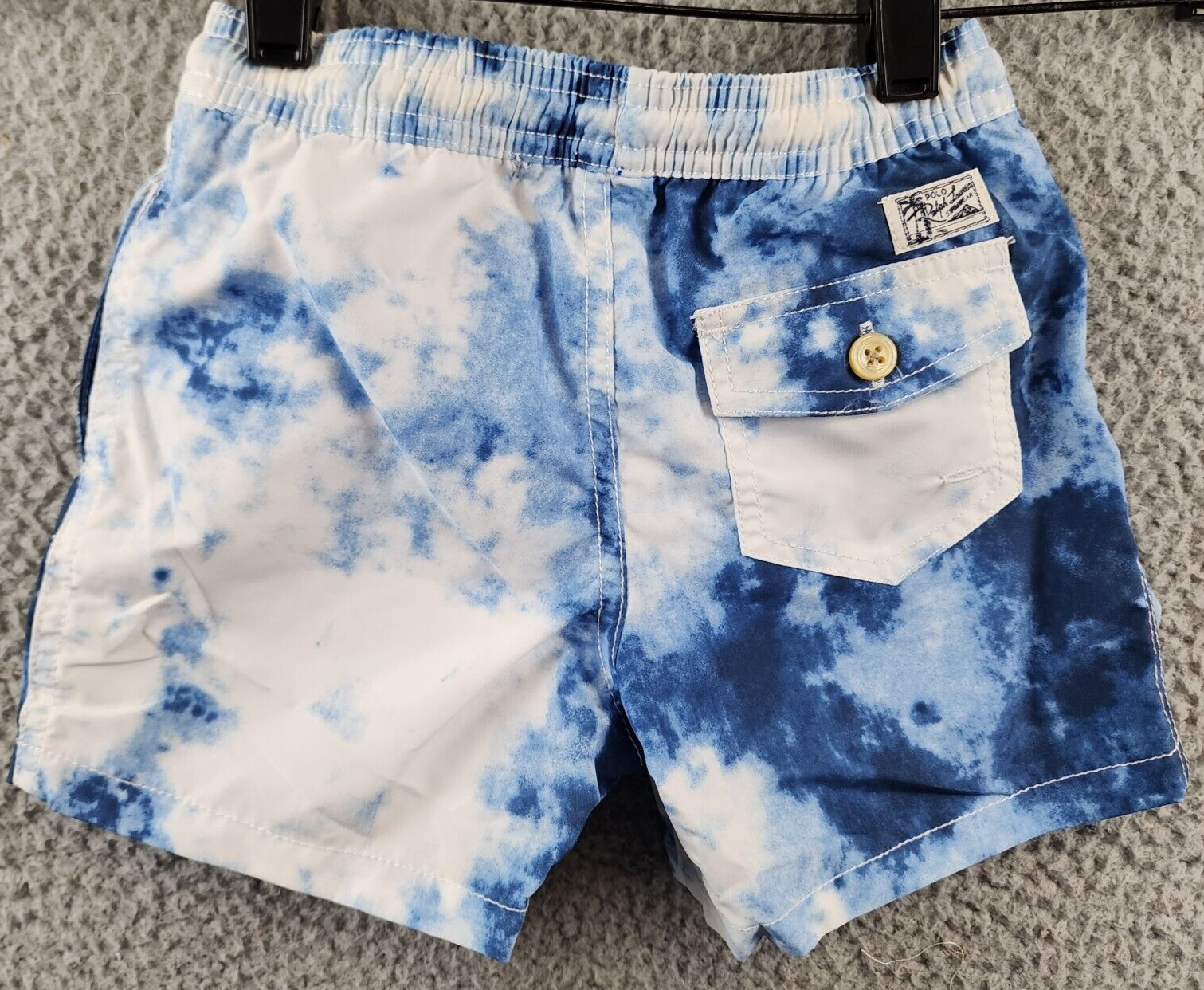 Polo Ralph Lauren Logo Swim Trunks Boys 4/4T Tie-Dye Multi Elastic Drawstring - Picture 12 of 12