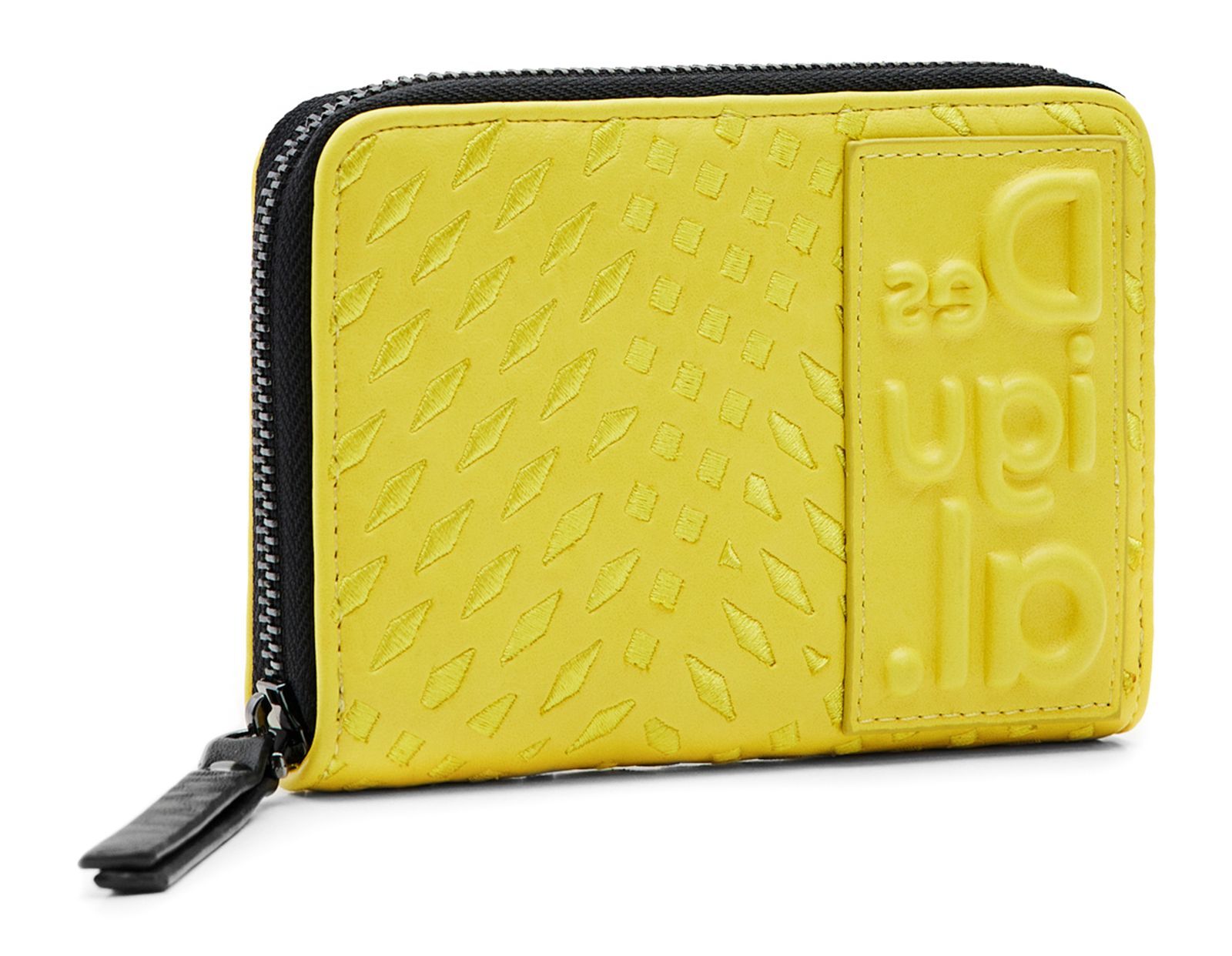 Desigual Geldbörse „Mone Magna Marisa“ In Gelb – Bestickte Designer-Brieftasche
