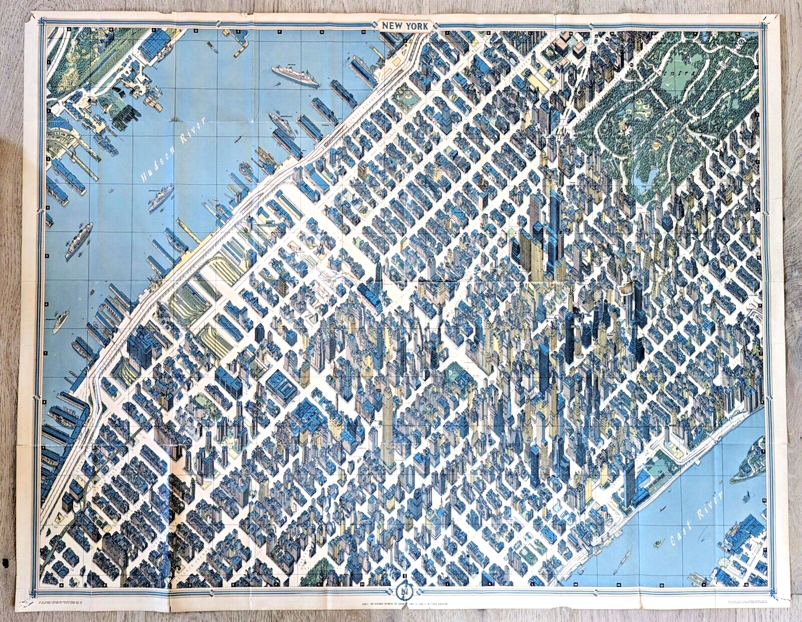 ニューヨーク 地図 超細密 鳥瞰図 マンハッタン ミッドタウン 1963ボルマン ニューヨーク 地図 超細密 鳥瞰図 マンハッタン ミッドタウン