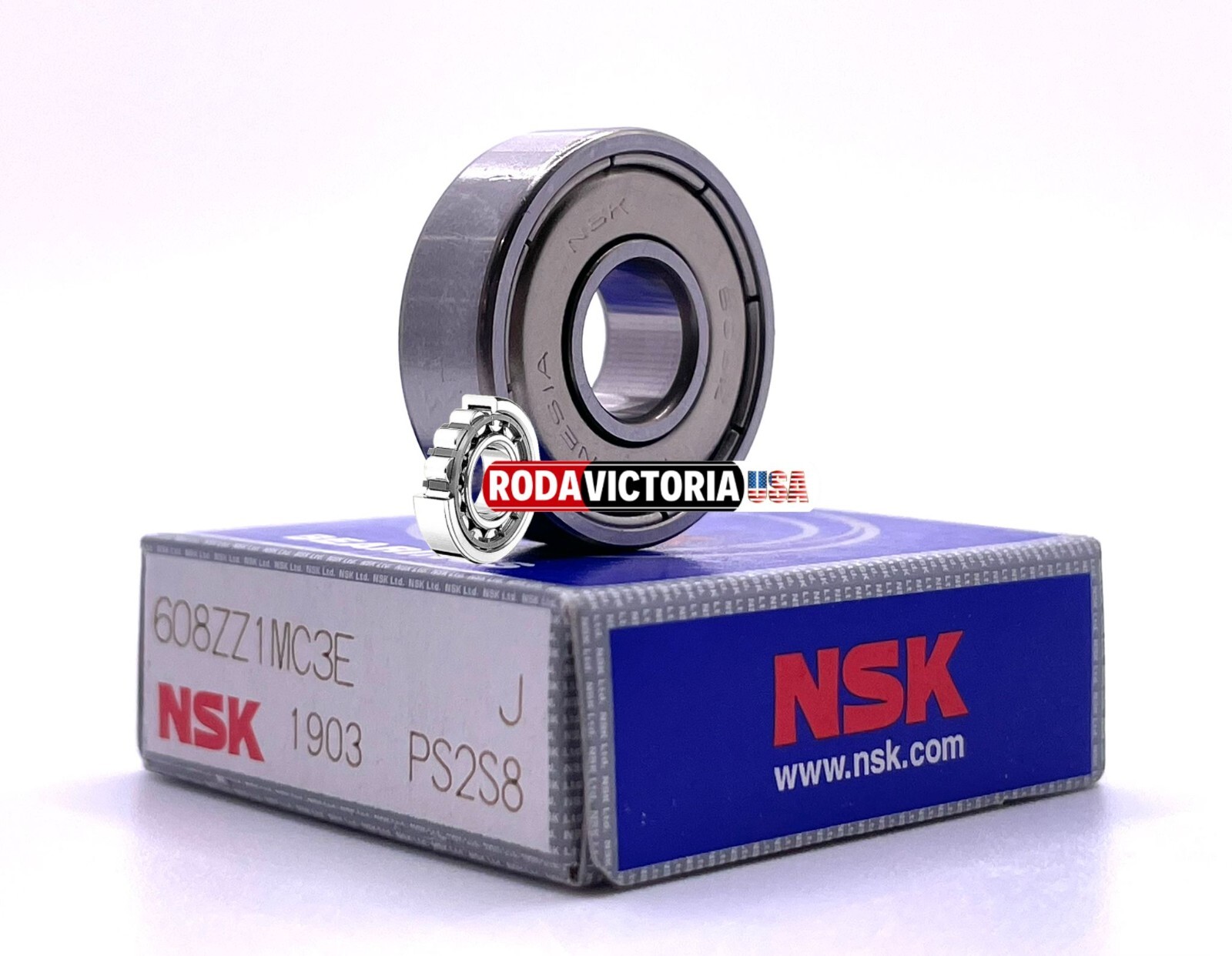 NSK 608 ZZ C3 DEEP GROOVE BALL BEARING, METAL SHIELDED