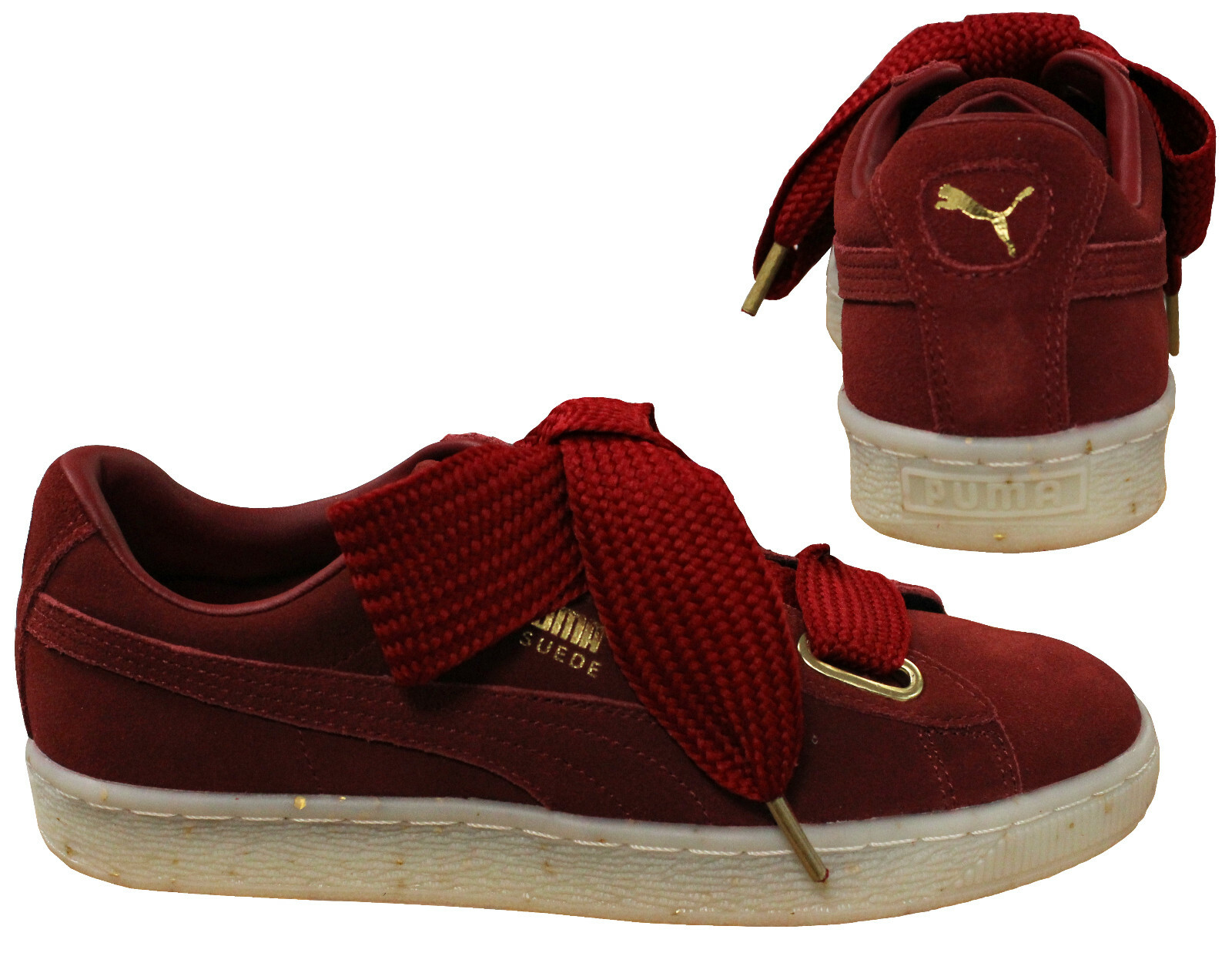 puma suede heart mujer rojas