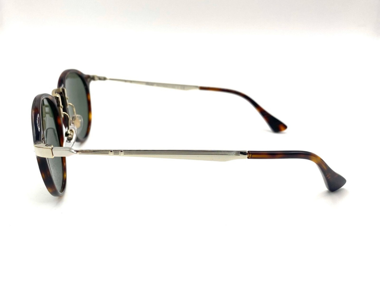 Pre-owned Persol Calligrapher Edition Po3166s Sunglass 24/31 Gold & Havana/green Lens 49mm