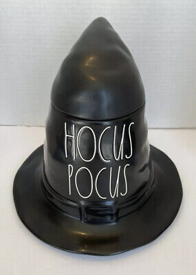 Rae Dunn HOCUS POCUS Witch Hat Canister Cookie Jar SOLID MATTE BLACK NEW HTF