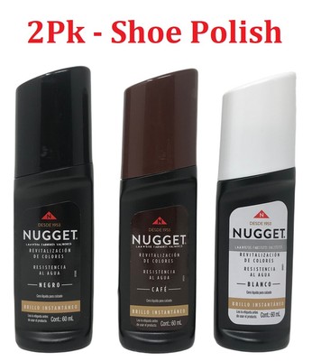2pk Nugget Shoe Polish Shine and protection Liquid Wax for leather shoes 60ml