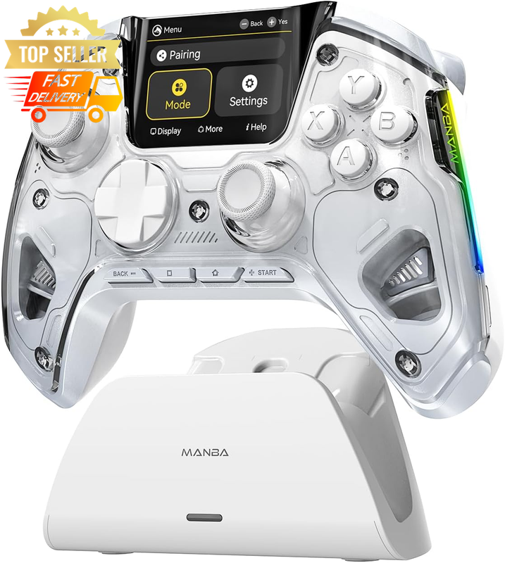 Wireless Gaming Controller PC Switch iOS Android RGB Remap 1800mAh Battery