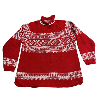 Eddie Bauer 100 Cotton Chunky Christmas Turtleneck Sweater