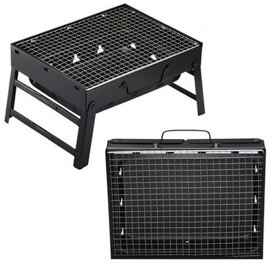 2 x gril à charbon de bois, gril pliable portable, gril de valise, gril pliant pour barbecue, vacances en camping