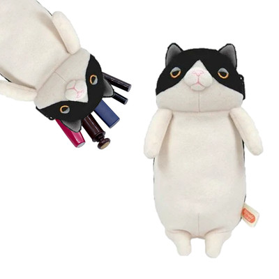 Soft & Squishy Chubby Tuxedo Cat Plush Toy Pencil Case Multi-purpose Pouch