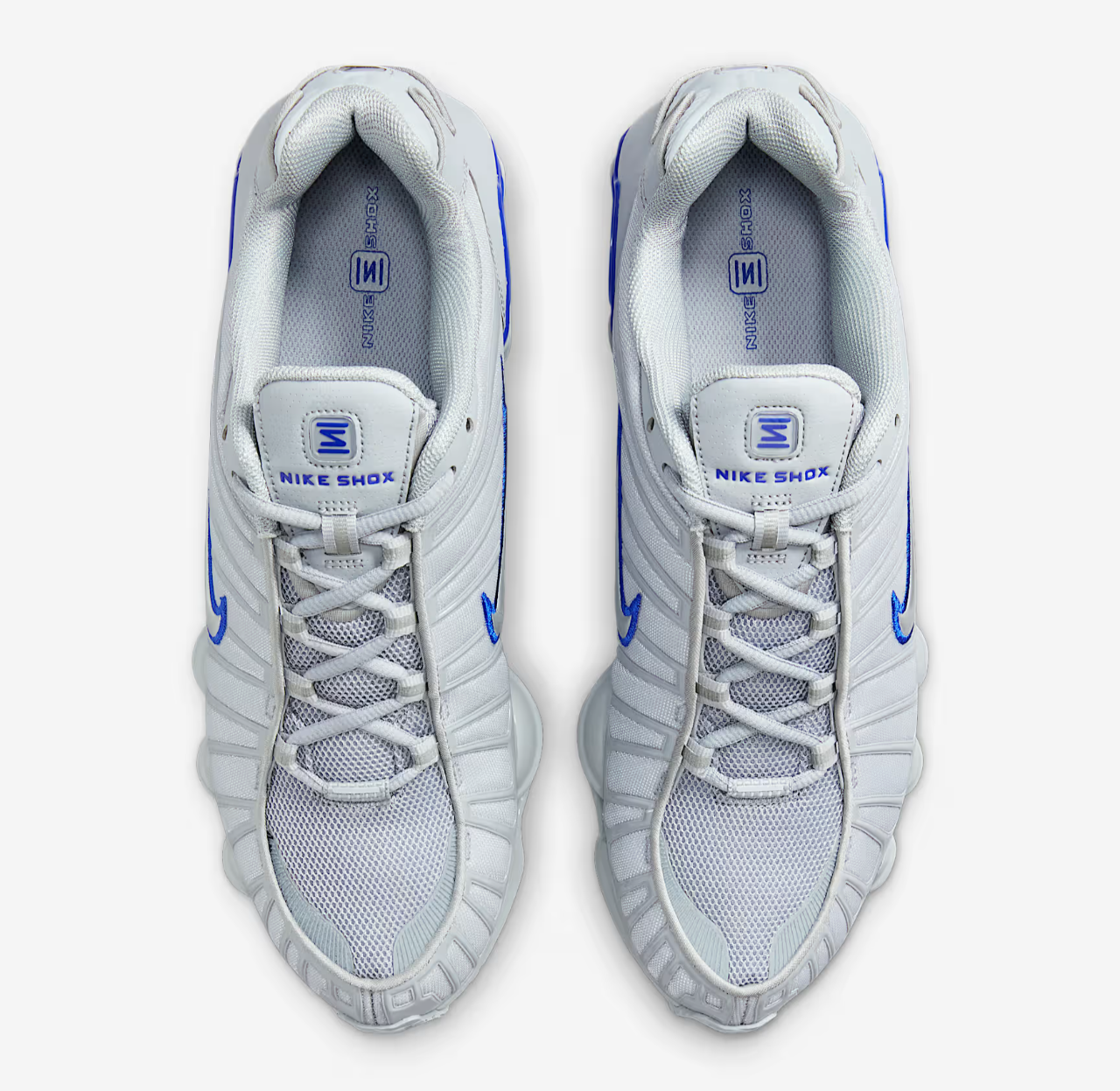 Nike Shox TL Shoes Wolf Grey Racer Blue Metallic Silver