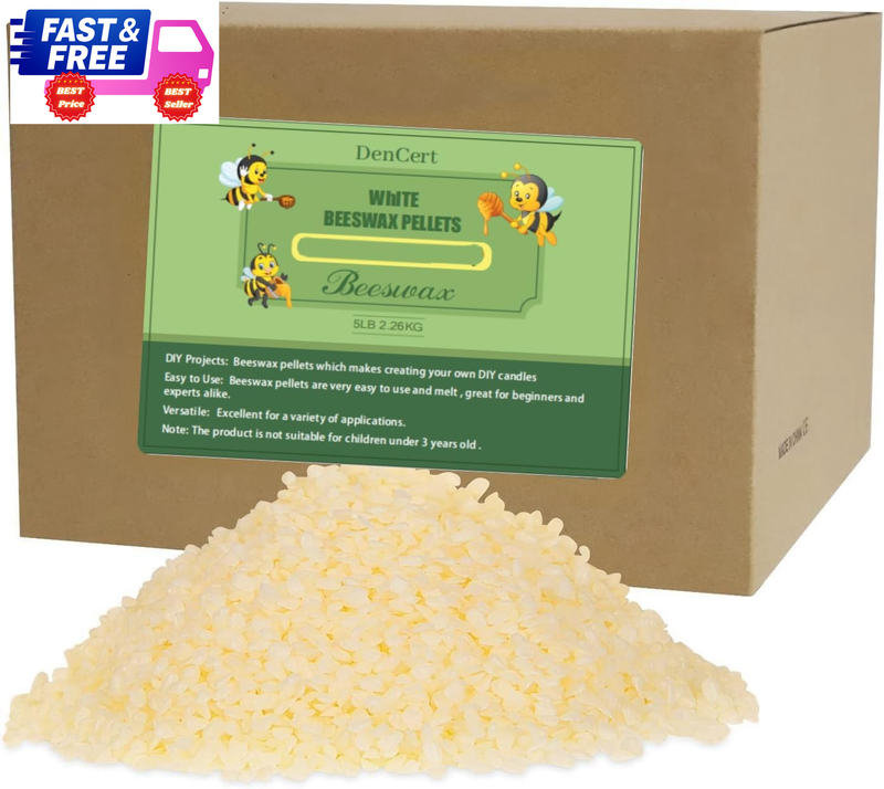 Beeswax Pellets 10lb Triple Filtered Pastilles for Candle Making DIY Projects