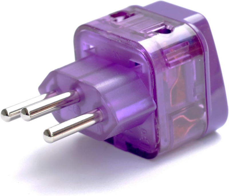 AC POWER TRAVEL ADAPTER PLUG for BRAZIL / with DUAL PLUG-IN PORTS and SURGE PROT