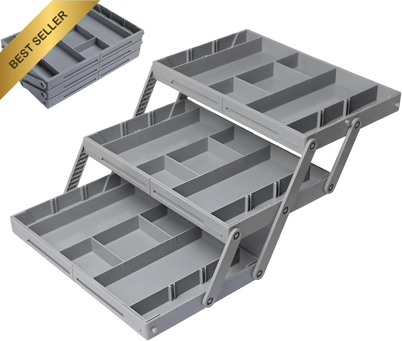3-Tier Expandable Drawer Organizer - Multi-Level Storage for Jewelry, Makeup & U