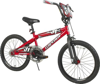 Boys BMX Bike Red Kids Bicycle 20 In Wheels Hand Brake Cool Decals Ages 5 to 7